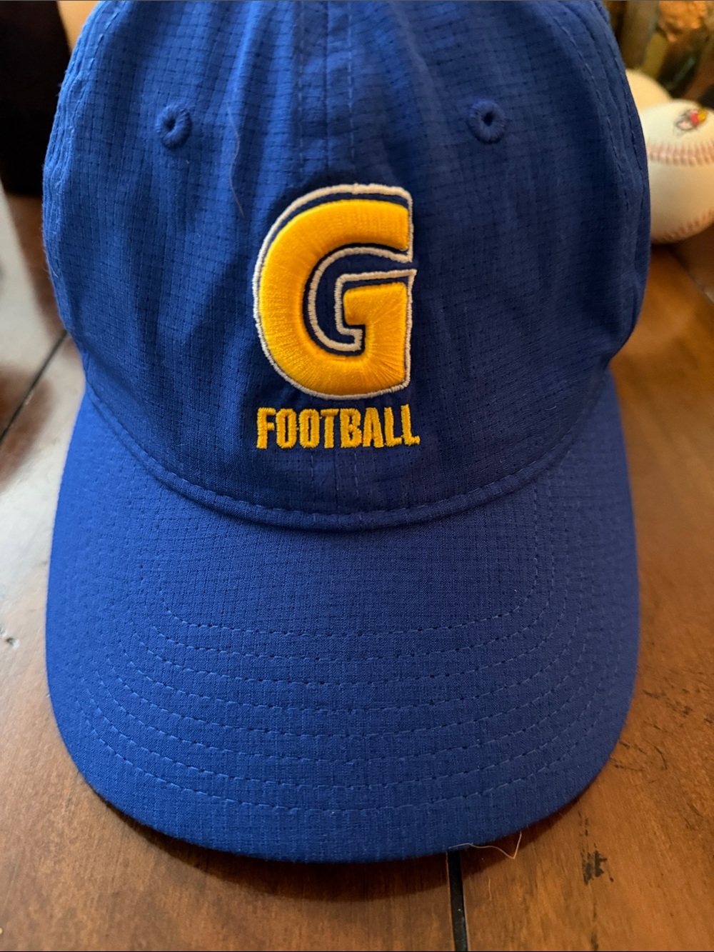 G Football Embroidered Blue Baseball Cap - Team Spirit Hat